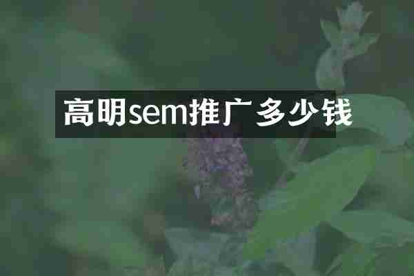 高明sem推广多少钱