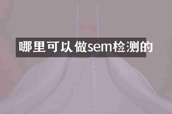 哪里可以做sem检测的