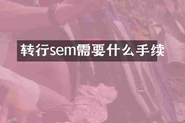 转行sem需要什么手续