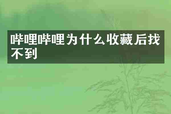 哔哩哔哩为什么收藏后找不到